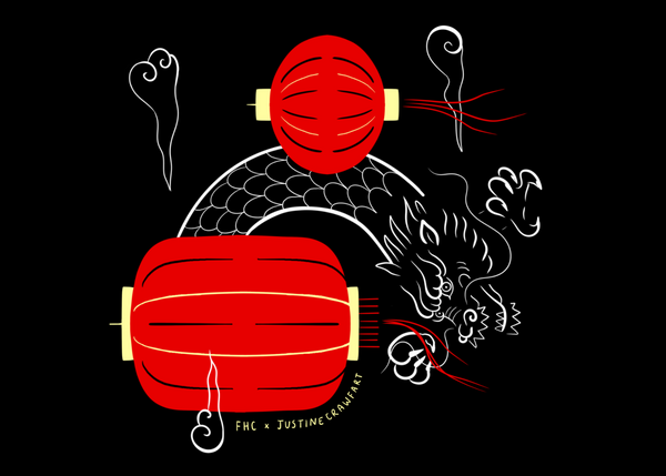 FHC x Justine Crawfart Dragon and Lantern Postcard