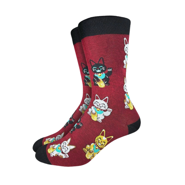 Lucky Waving Cat Socks
