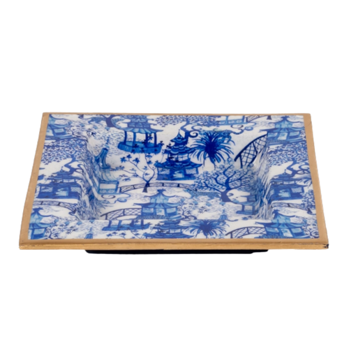 Garden Party Enameled Trinket Tray