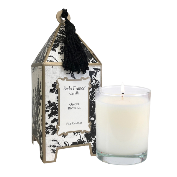 Ginger Blossoms Classic Toile Pagoda Box Candle