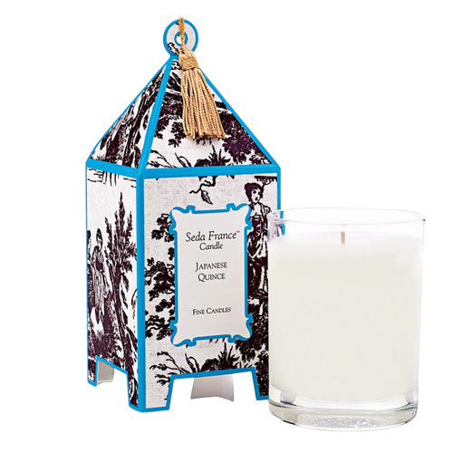 Japanese Quince Toile Pagoda Candle
