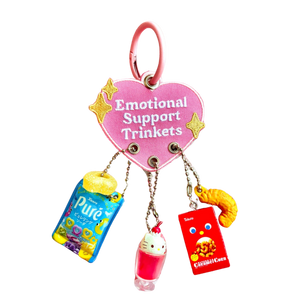Emotional Support Trinkets Heart Embroidered Keychain