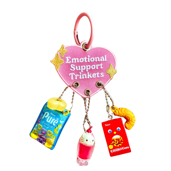 Emotional Support Trinkets Heart Embroidered Keychain