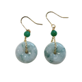 Coin Jade Drop Earrings