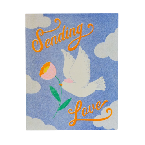 Sending Love Risograph Greeting Card