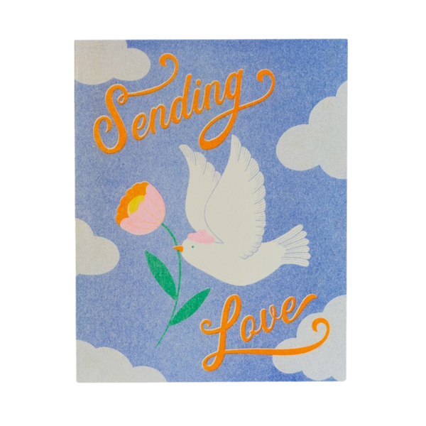 Sending Love Risograph Greeting Card