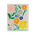 Thank You Flowers Risograph Greeting Card
