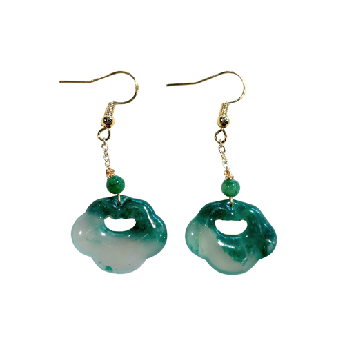 Small Cloud Jade Drop Earrings