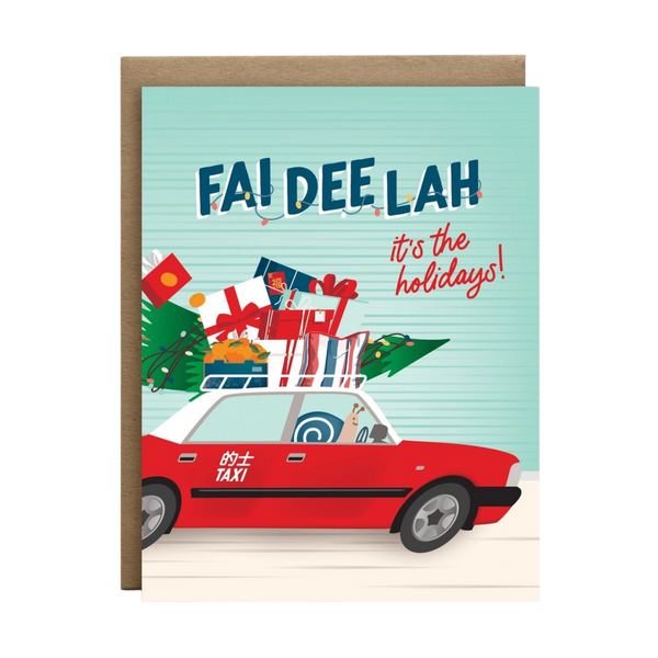 Fai Dee Lah Hk Taxi Holiday and Christmas Greeting Card