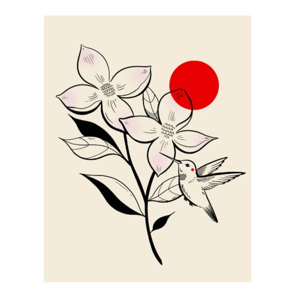 Dogwood & Hummingbird Print