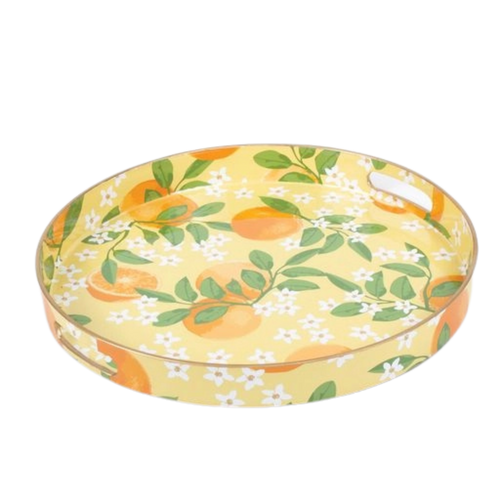 Prosperous Orange Round Tray