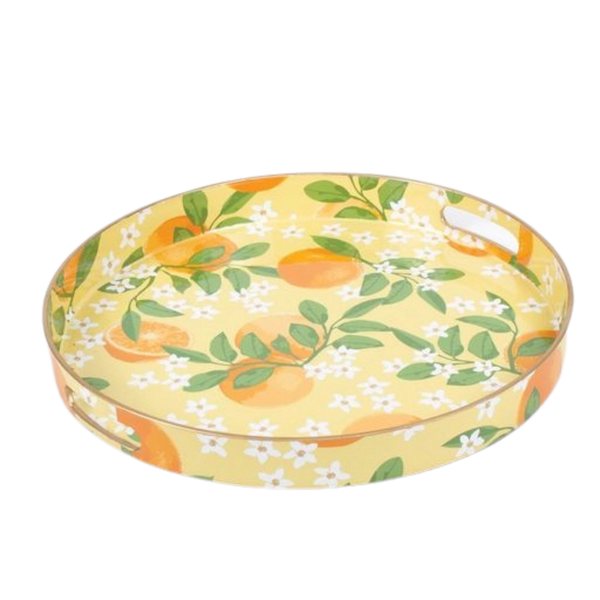 Prosperous Orange Round Tray