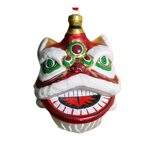 Glass Lion Head Ornament