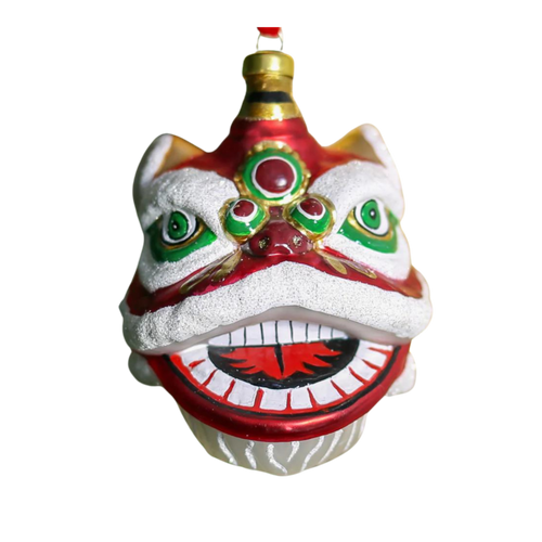 Glass Lion Head Ornament