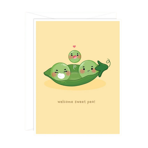 Welcome Sweet Pea Baby Card