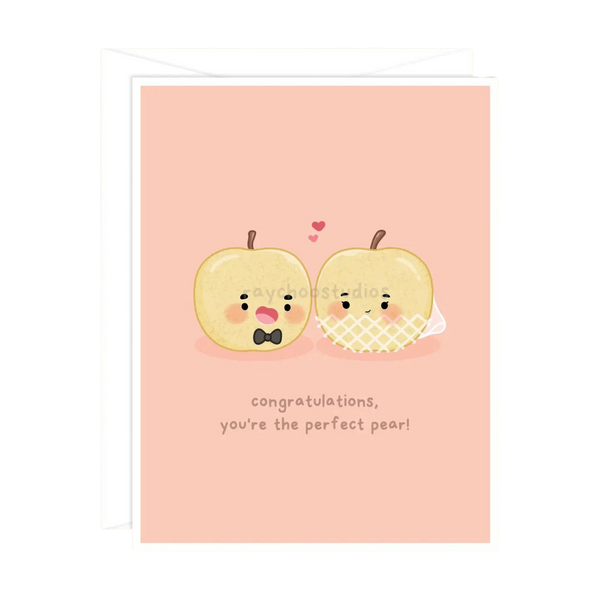 Congratulations, You're the Perfect Pear Wedding Card