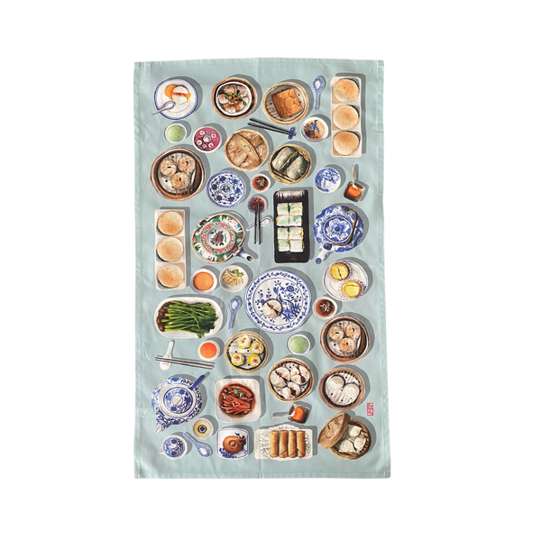 Dim Sum Blue Tea Towel