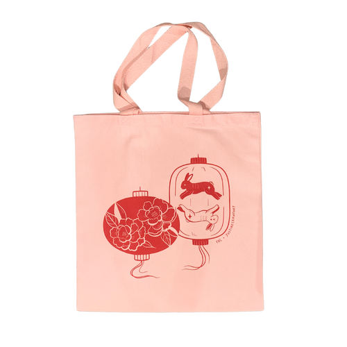 FHC x Justine Crawfart Pink Bunny Lantern Tote Bag