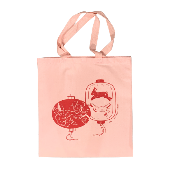 FHC x Justine Crawfart Pink Bunny Lantern Tote Bag