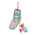 Y2K Flip Phone Embroidered Keychain