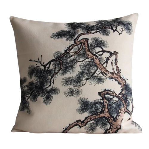 Pine Branches Chinoiserie Pillow Cover