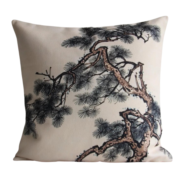 Pine Branches Chinoiserie Pillow Cover