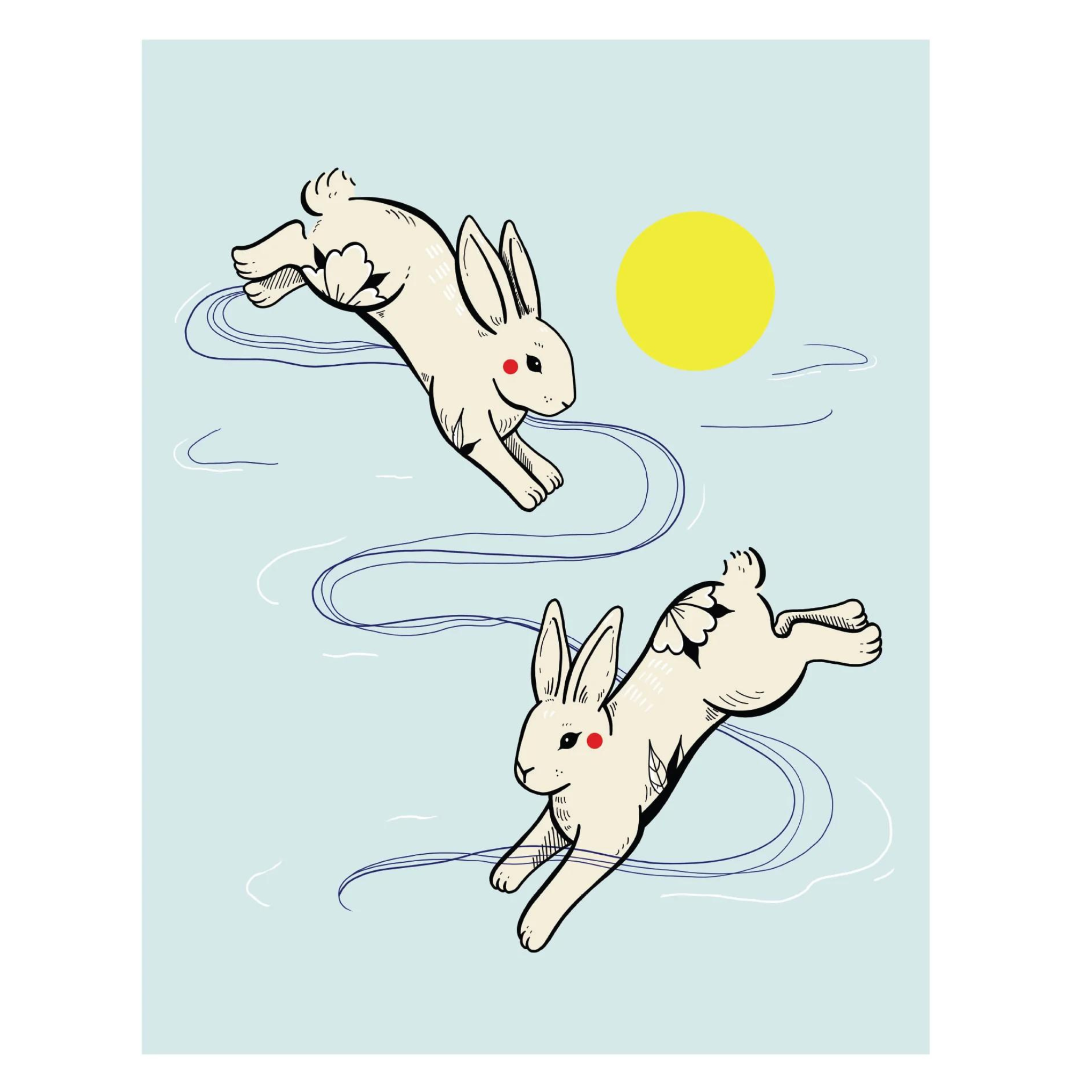 Water Rabbits Print – Foo Hung Curios