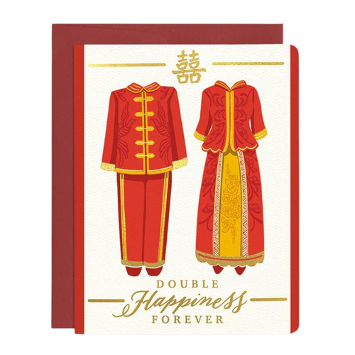Double Happiness Wedding Card