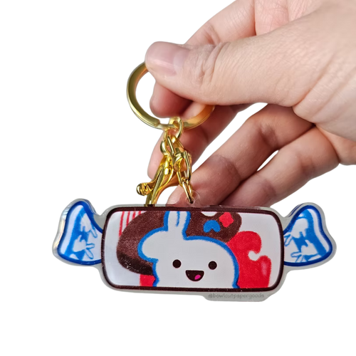 White Rabbit Candy Acrylic Keychain