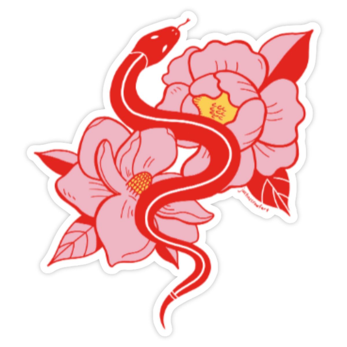 FHC x Justine Crawfart Floral Snake Vinyl Sticker– Foo Hung Curios