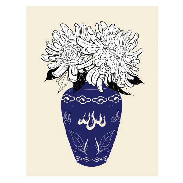 Chrysanthemum Vase Print