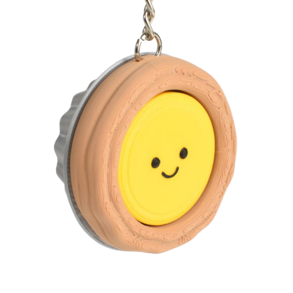 Egg Tart Clicker Keychain
