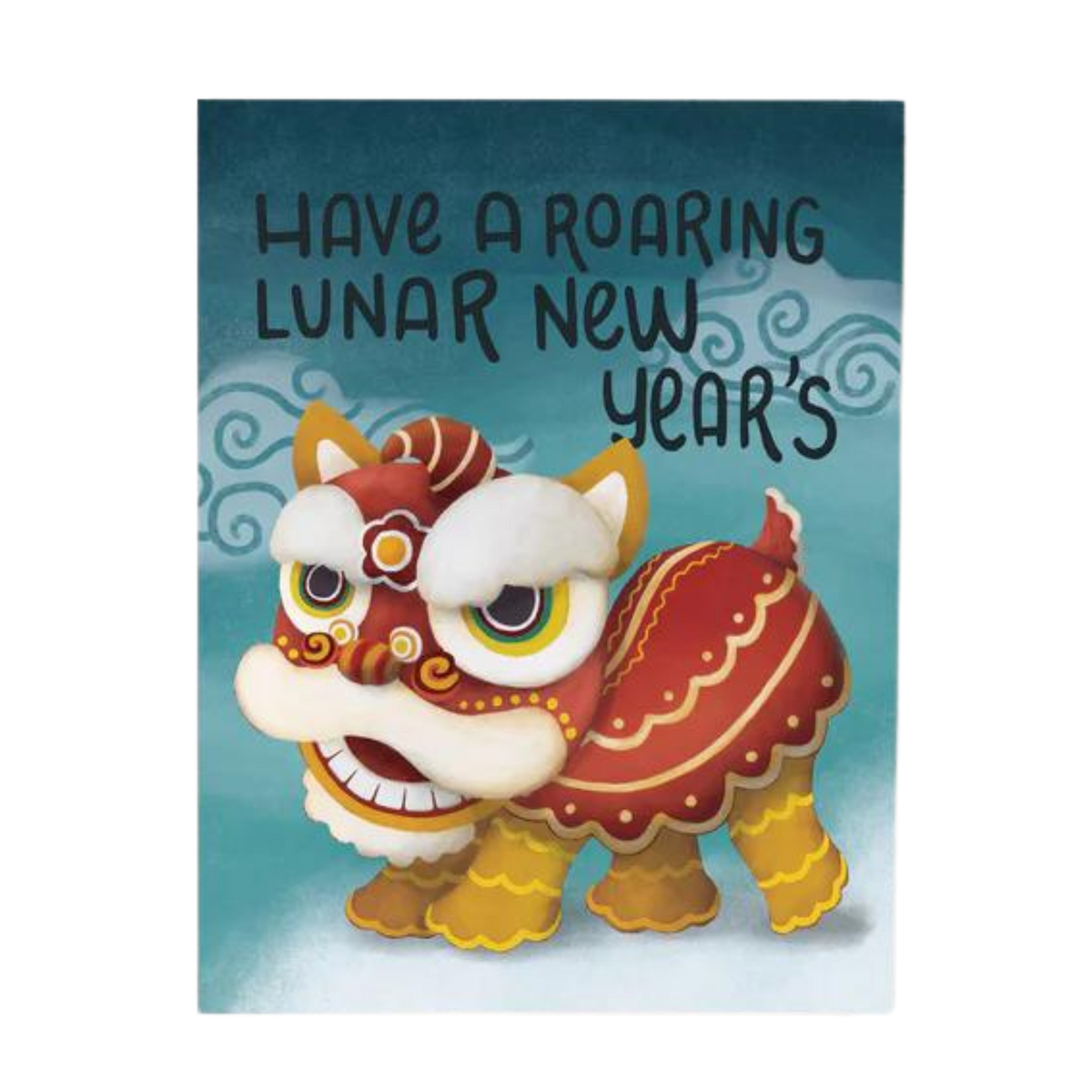 Roaring Chinese Dragon Lunar New Year Greeting Card Foo Hung Curios