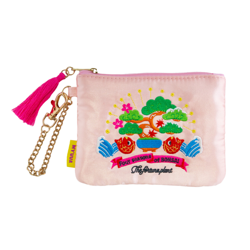 Embroidered Pouch with Chain