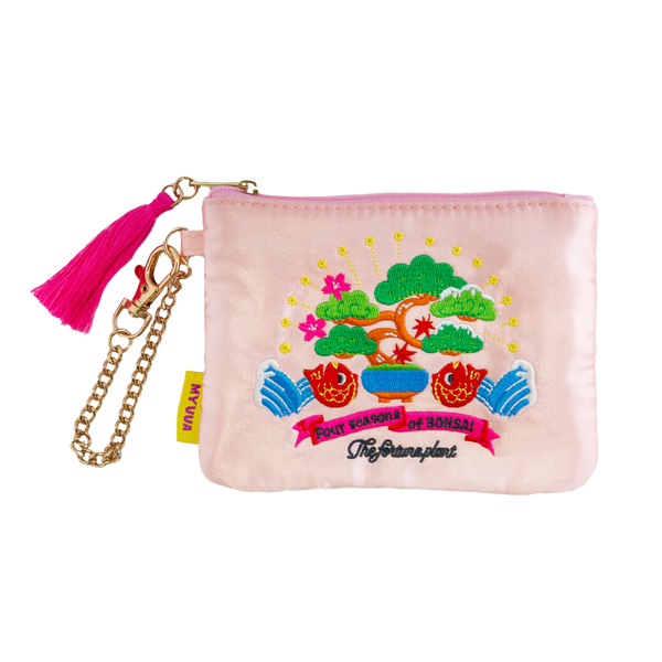 Embroidered Pouch with Chain