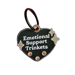 Emotional Support Trinkets Heart Embroidered Keychain