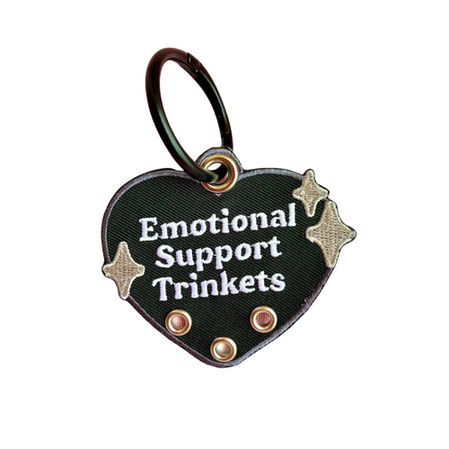 Emotional Support Trinkets Heart Embroidered Keychain