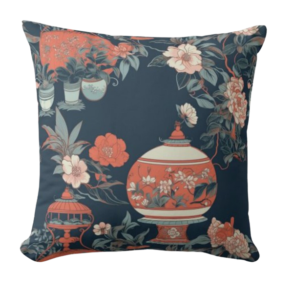 Chinoiserie Lanterns Pillow Cover