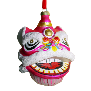 Glass Lion Head Ornament