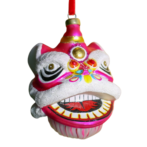 Glass Lion Head Ornament