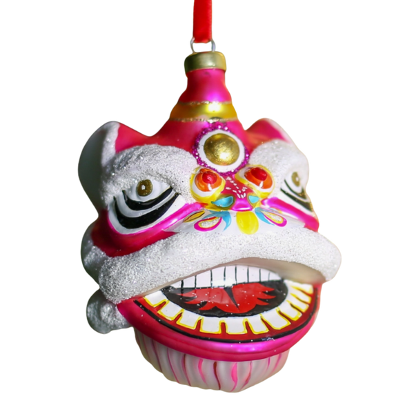 Glass Lion Head Ornament