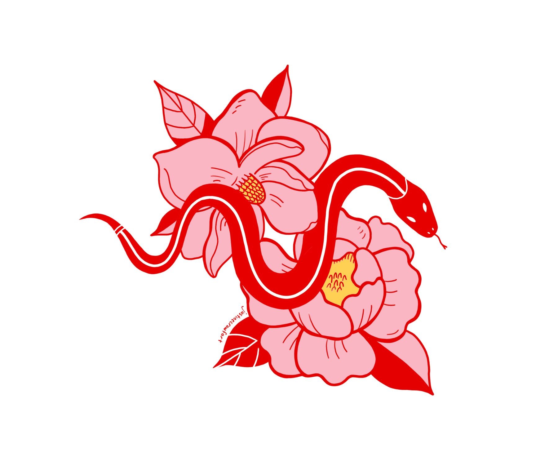 FHC x Justine Crawfart Floral Snake Postcard