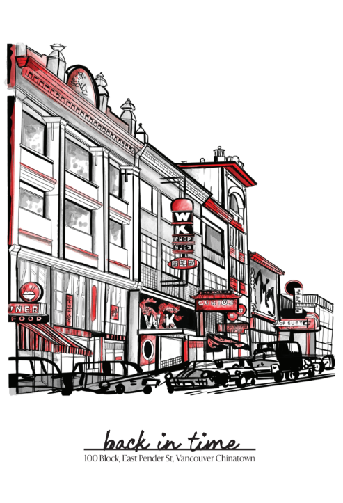 FHC x Donna Seto Red and Black Street Postcard