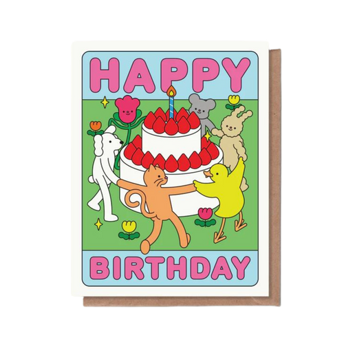 Happy Birthday Cake Greeting Card