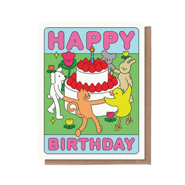 Happy Birthday Cake Greeting Card