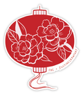FHC x Justine Crawfart Red Floral Lantern Vinyl Sticker