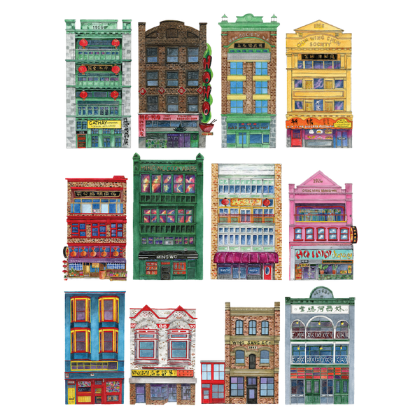 Chinatown Heritage Buildings Print