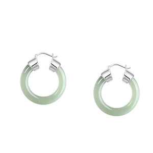 Jade Hoop Earrings