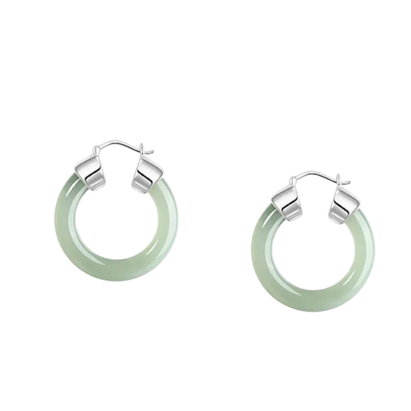 Jade Hoop Earrings