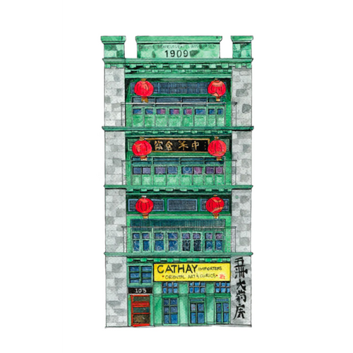 Chinatown Vancouver Illustrations Single Cards